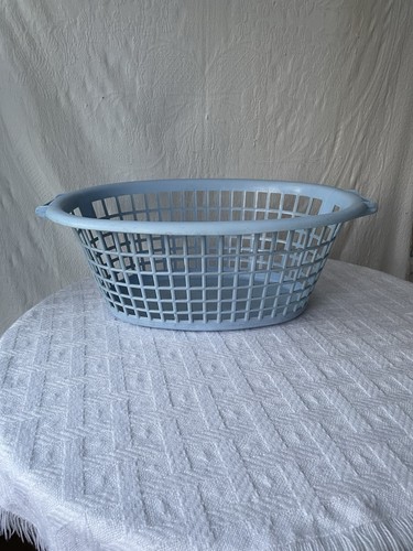Vintage blue laundry basket - vintage,