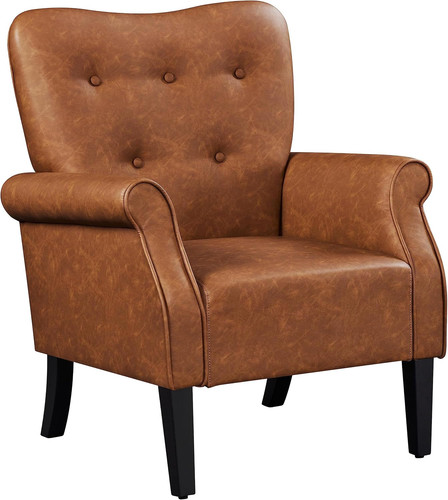 Leather tub chair with high - leather,