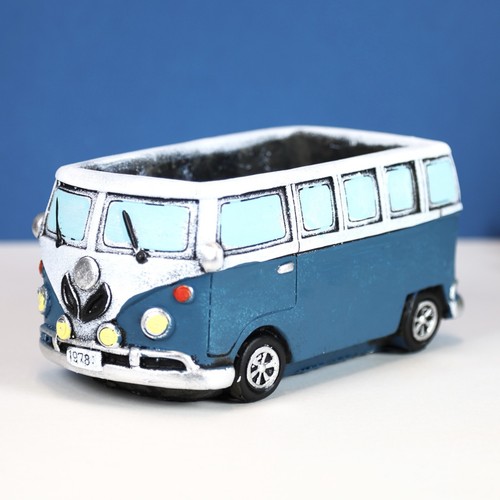 12cm blue campervan planter - campervan,