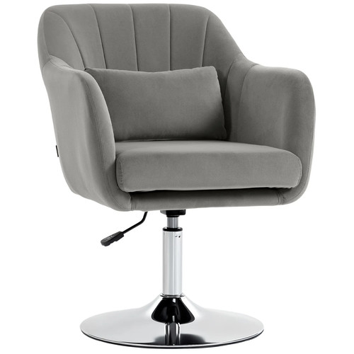 Homcom retro velvet swivel - retro,