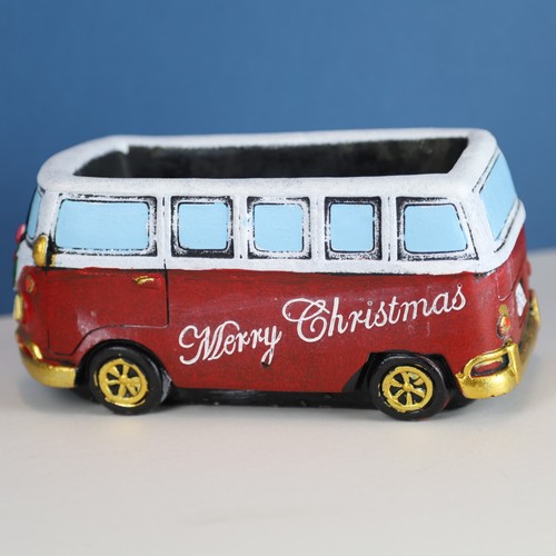 Christmas red campervan - red,