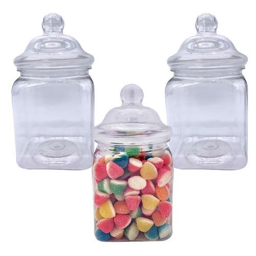 Square plastic storage jars - storage,